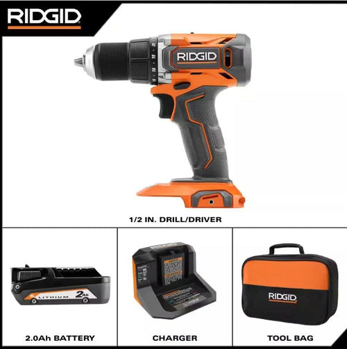 18V Cordless 1/2 in. Drill/Driver Kit with 2.0 AH Battery and Charger V324435
