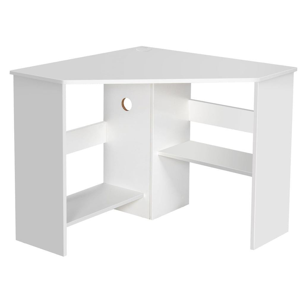 White Compact Corner Desk W10004
