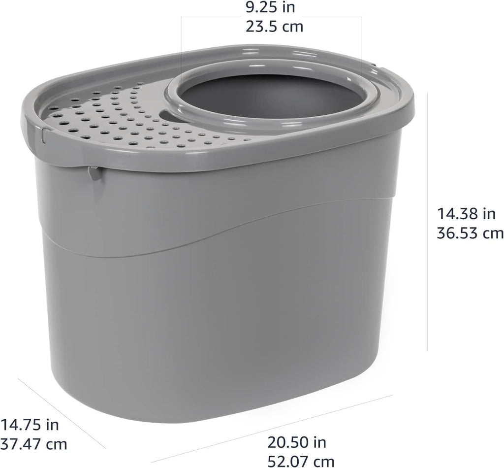 Large Top Entry Cat Litter Box with High Sides and Scoop J273