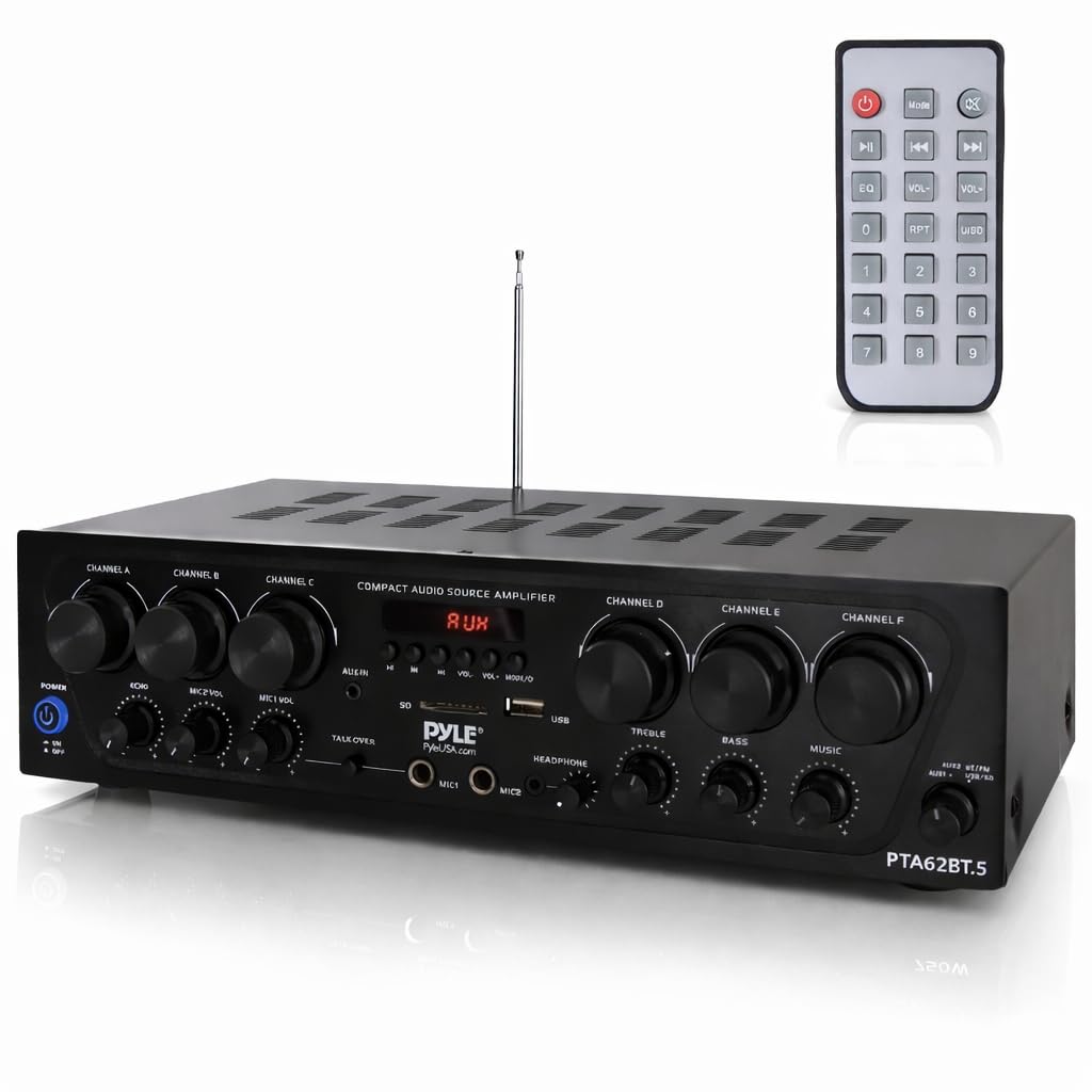 6 Channel 750 Watt Bluetooth Wireless Home Amplifier T899