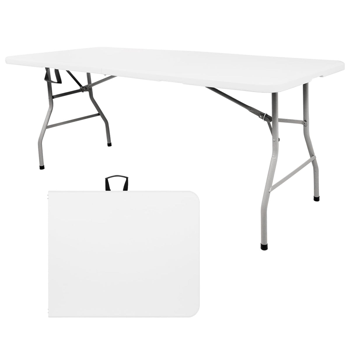 6FT Plastic Folding Table with Lock and Handle V680