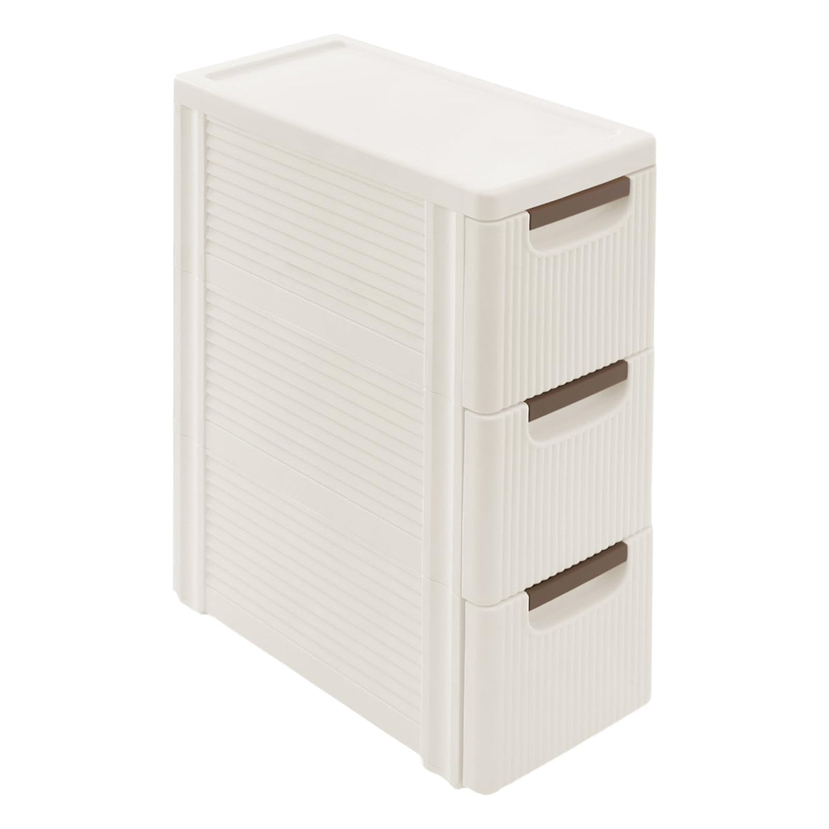 Narrow Rolling Storage Cabinet with 3 Drawers O18409