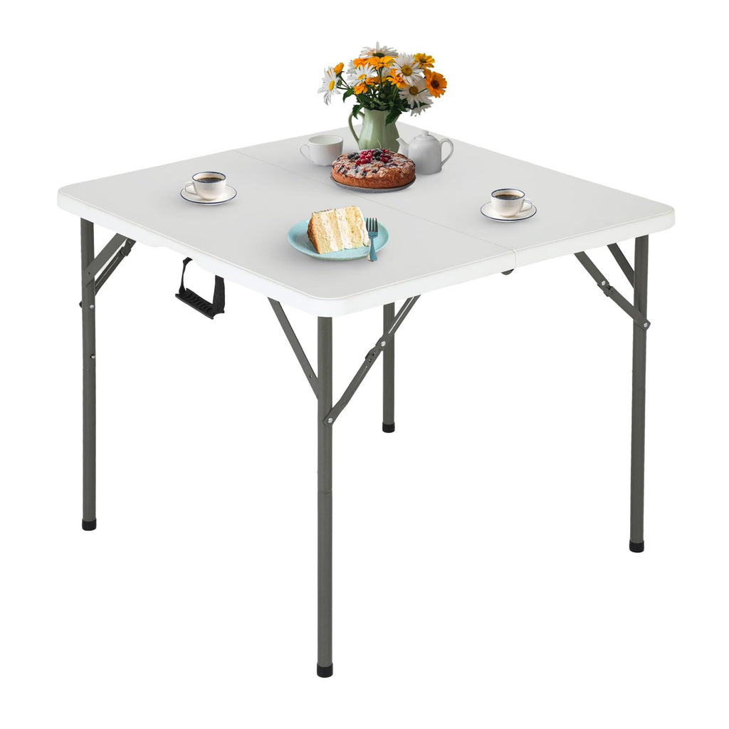34" White Portable Plastic Folding Table W450