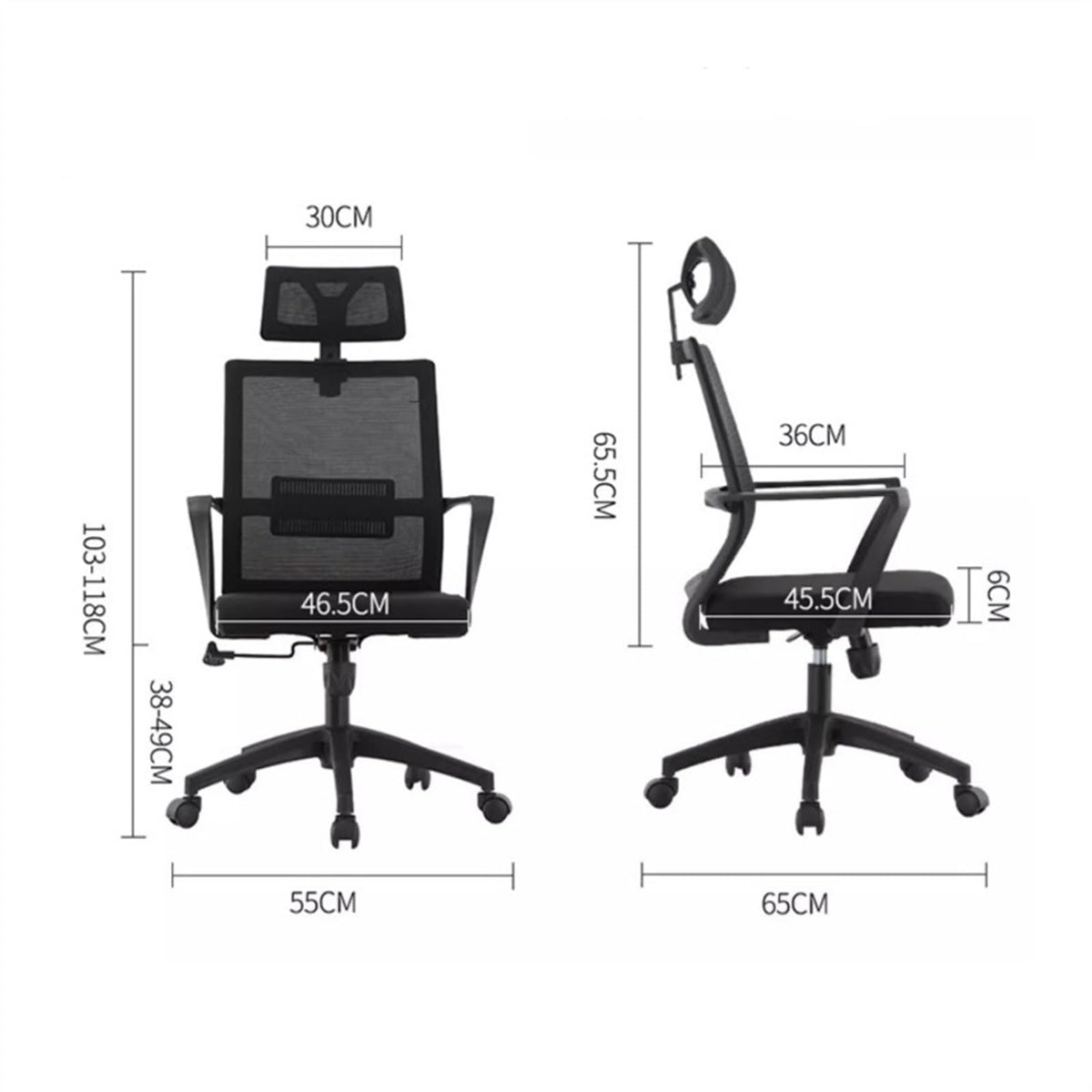 High Back Mesh Ergonomic Office Chair with Lumbar Support E146956