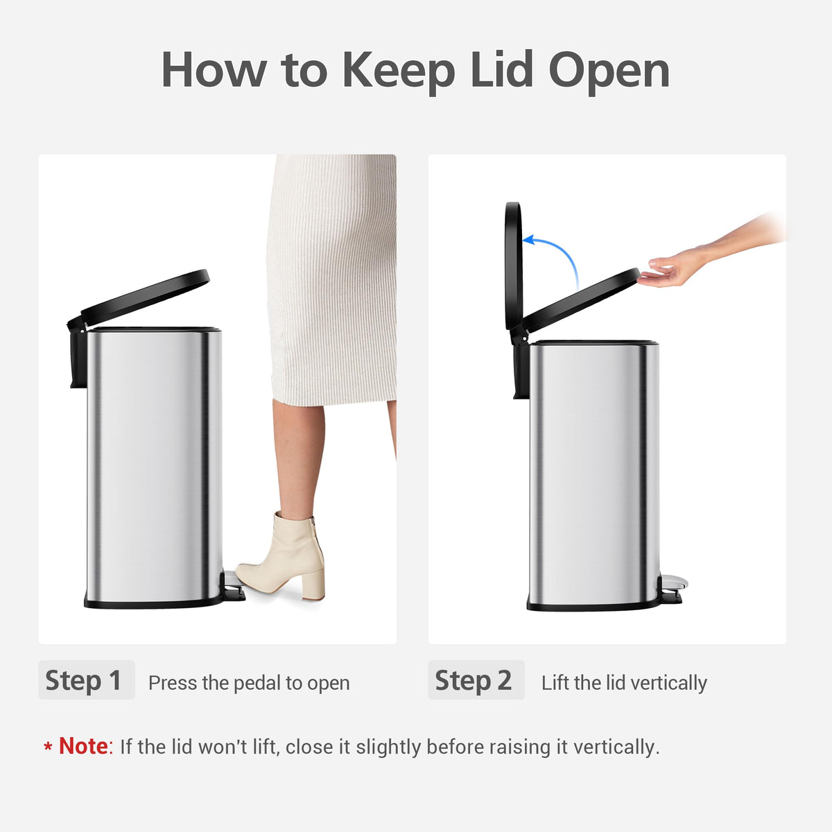 50L Stainless Steel Step-On Trash Can C182391