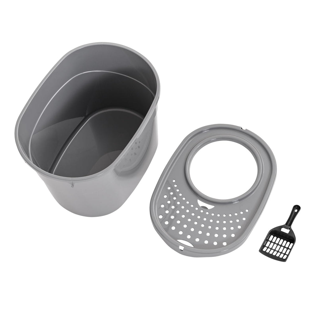 Large Top Entry Cat Litter Box with High Sides and Scoop J273
