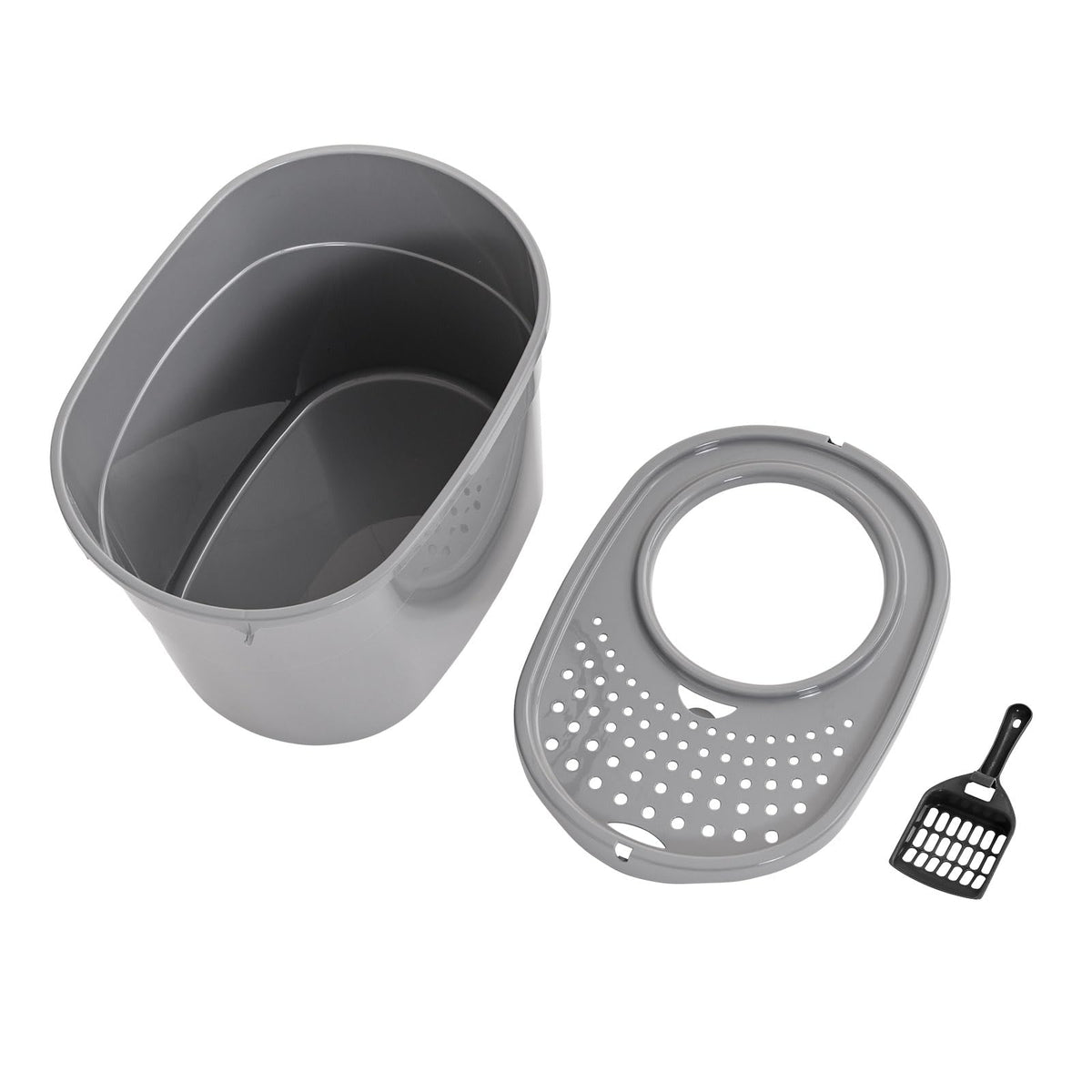 Large Top Entry Cat Litter Box with High Sides and Scoop J273