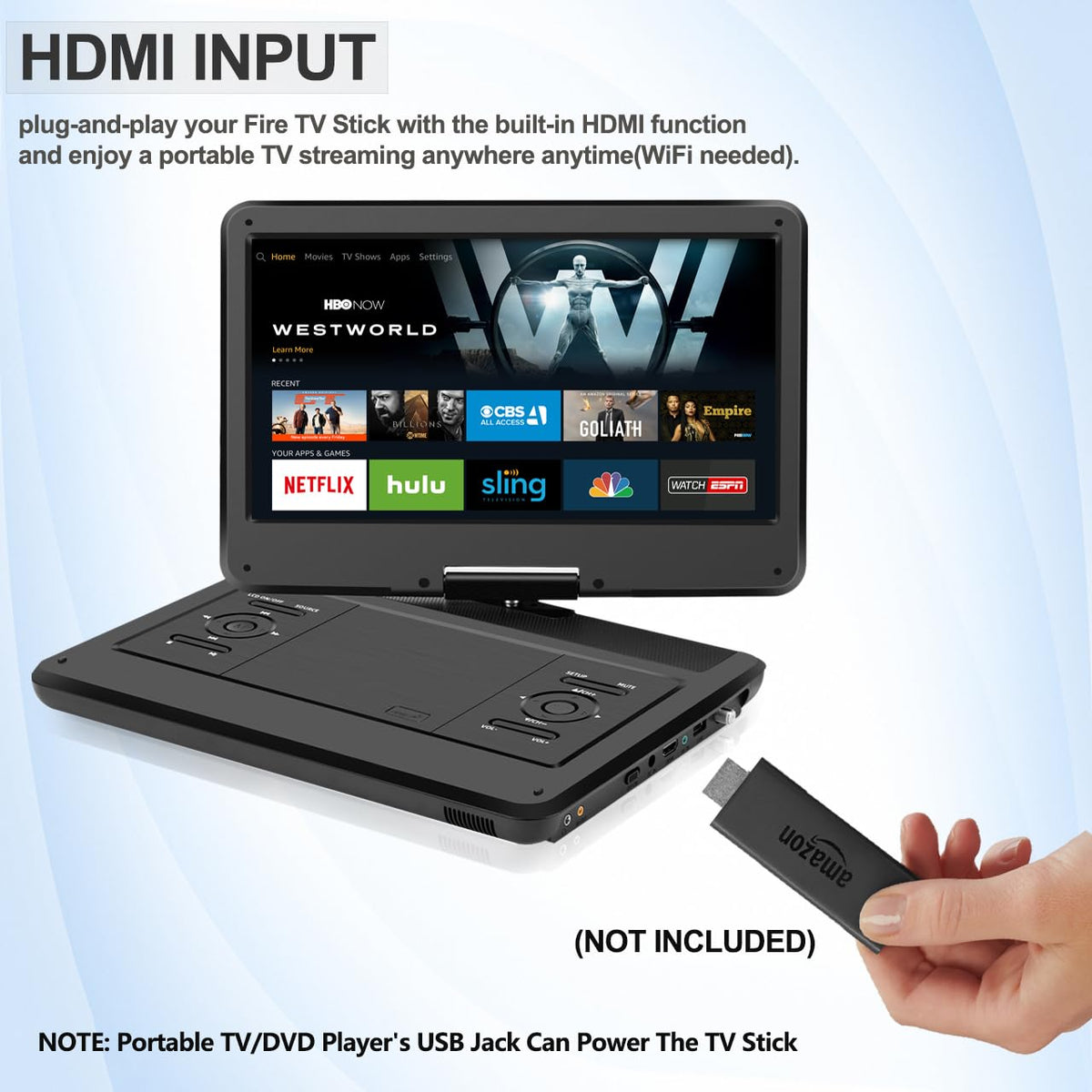 16.5" Portable TV/DVD Player Combo with 14.0" HD Swivel Screen L657