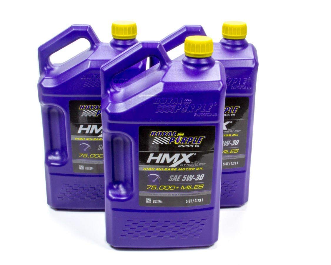 SAE 5W-30 High-Mileage Synthetic Motor Oil 5 Quart Case of 3 Q59300