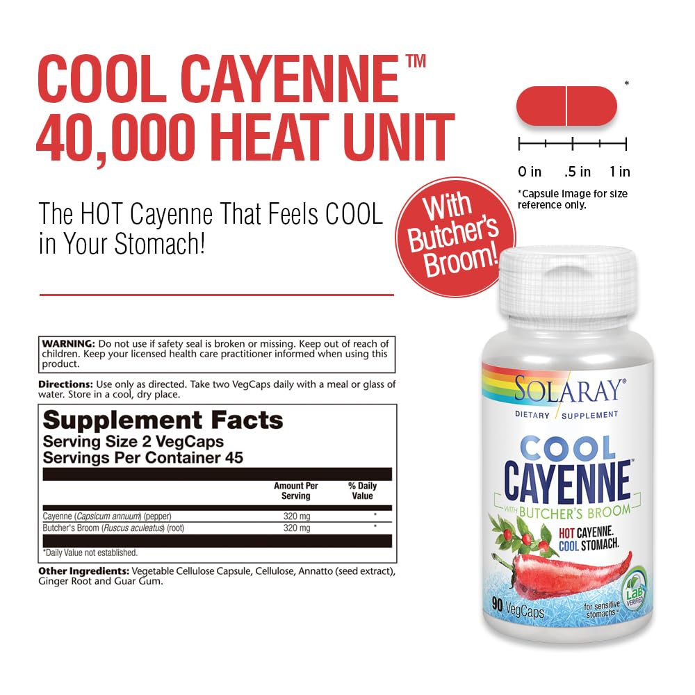 Cool Cayenne Pepper 40,000 HU 90 VegCaps Z50134