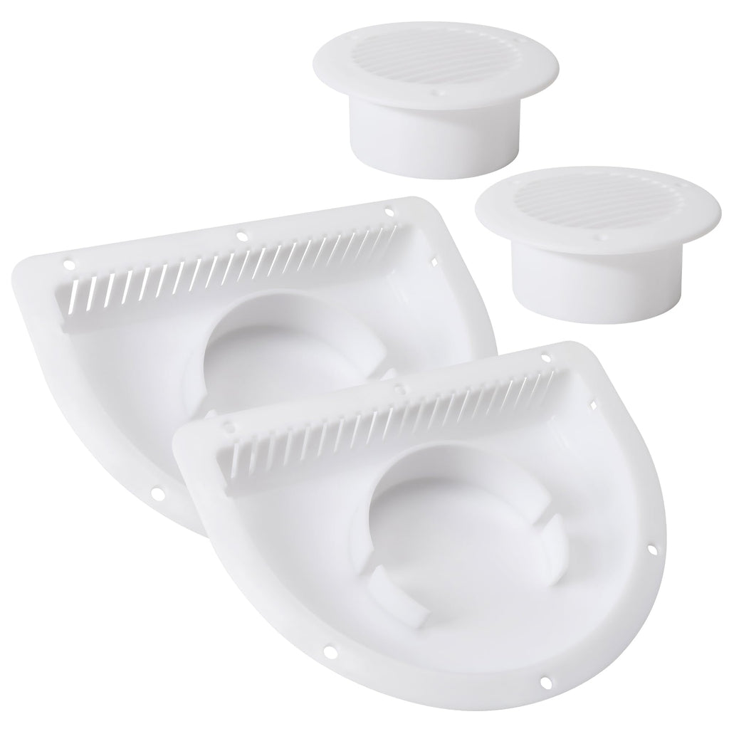 Trailer RV Sidewall Exhaust Vent Fan Kit with Cover, 2 Pack T7001