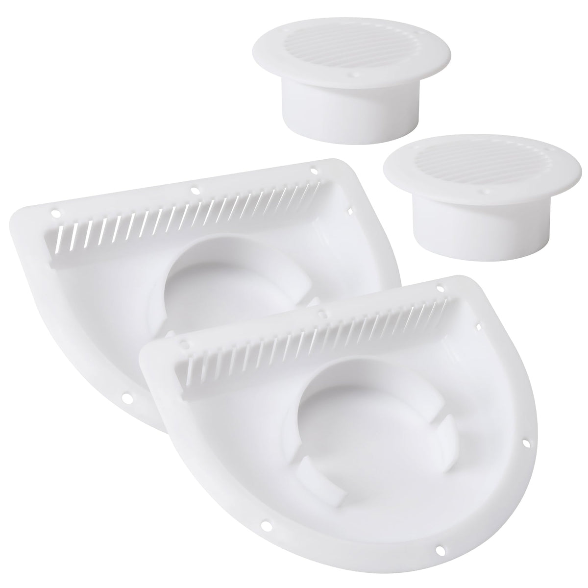 Trailer RV Sidewall Exhaust Vent Fan Kit with Cover, 2 Pack T7001