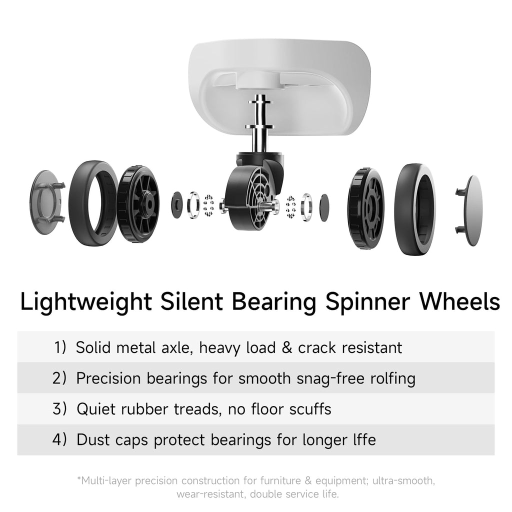 20 inch White Hardside Carry on Luggage with Spinner Wheel I685475