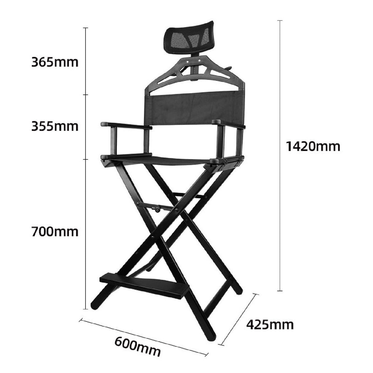 Extra Tall Foldable Makeup Artist Chair with Headrest P24638