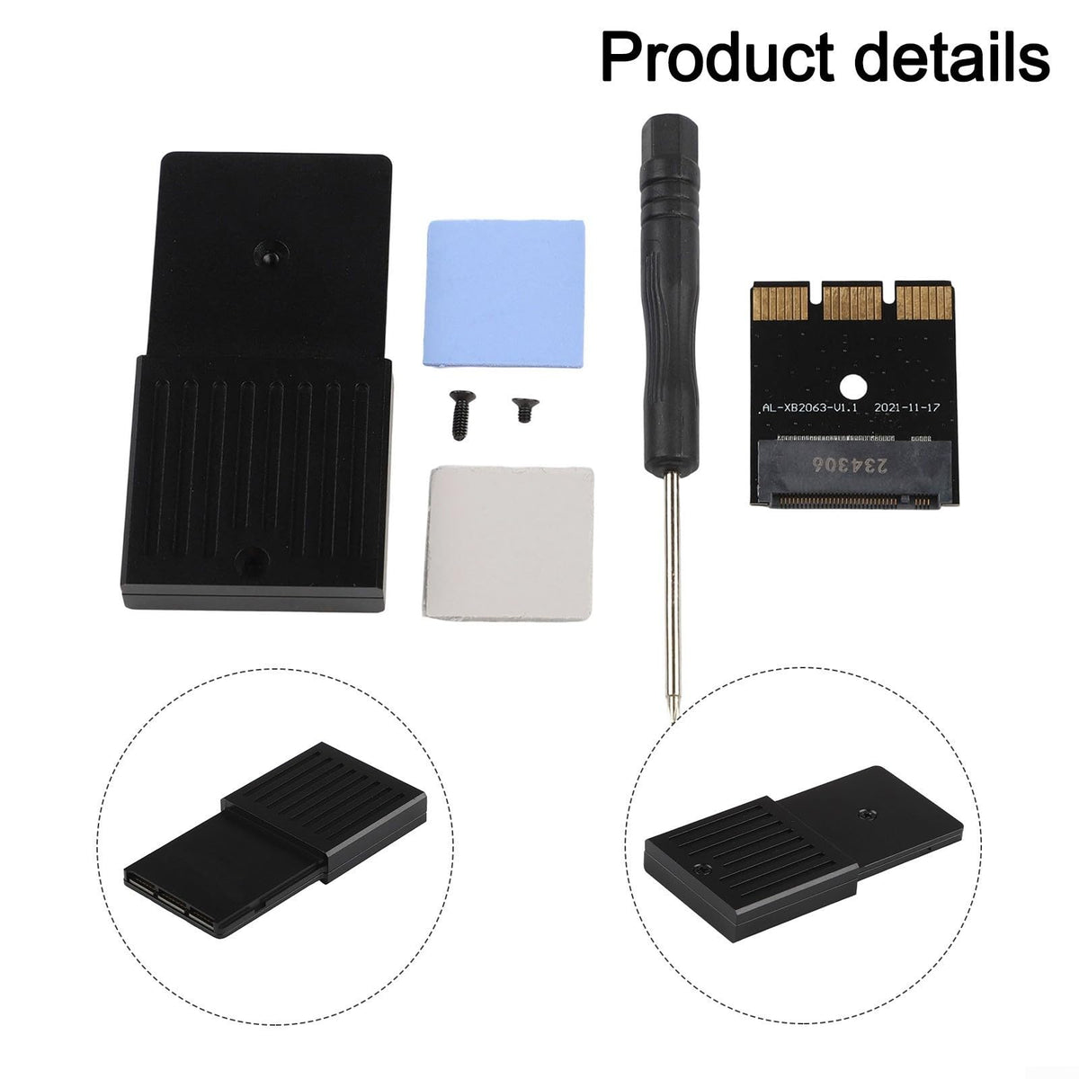 External Hard Drive Enclosure PCIE4.0 NVME 2230 SSD Aluminum Alloy Black V78934