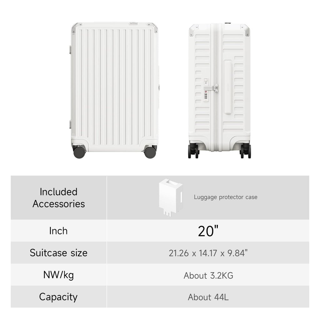 20 inch White Hardside Carry on Luggage with Spinner Wheel I685475