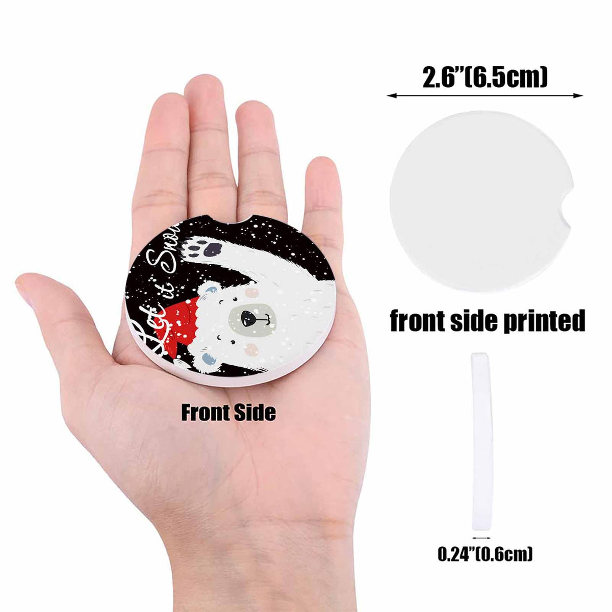 Black Ceramic Car Coasters 6 Piece Set D902170