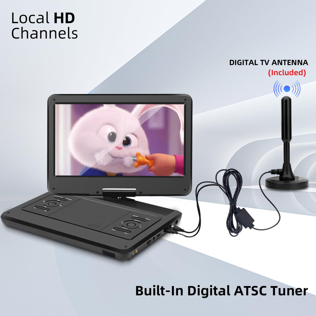 16.5" Portable TV/DVD Player Combo with 14.0" HD Swivel Screen L657