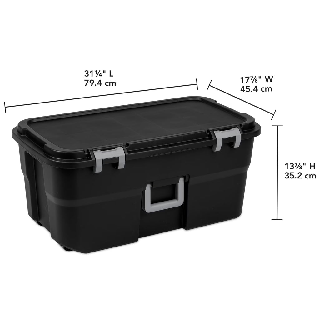 Black 22 Gal Wheeled Plastic Storage Bins L614636