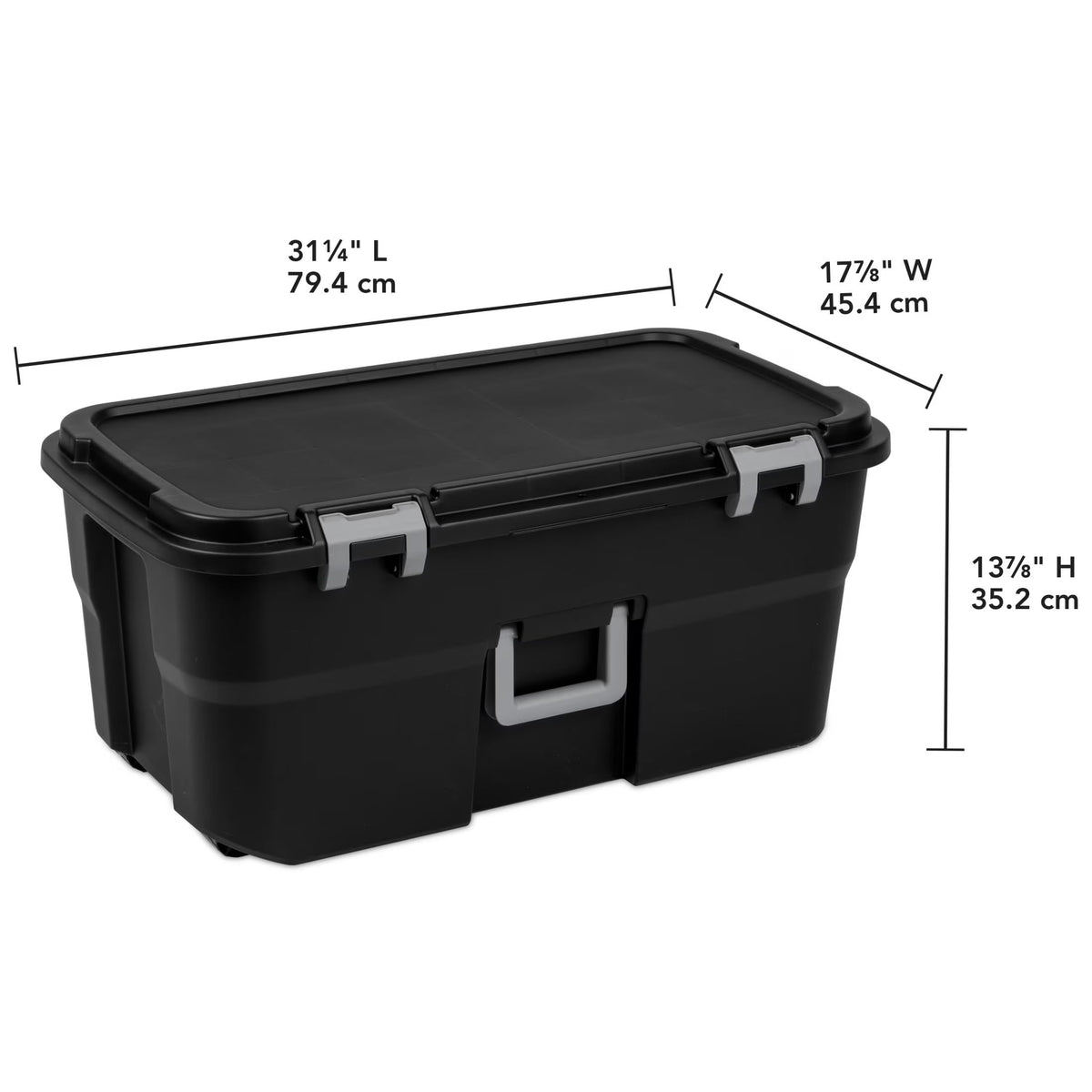 Black 22 Gal Wheeled Plastic Storage Bins L614636
