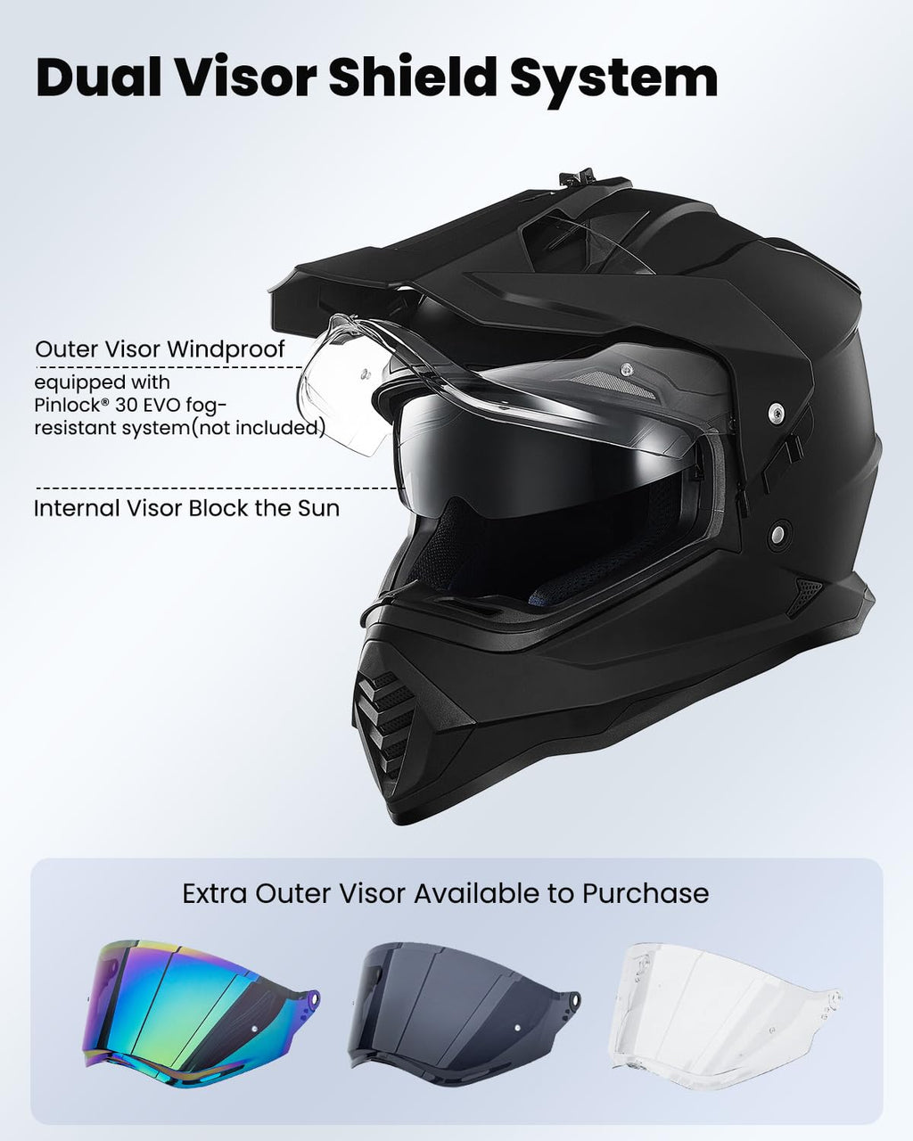 Dual Sport Adventure Motorcycle Helmet with Pinlock Visor K52285