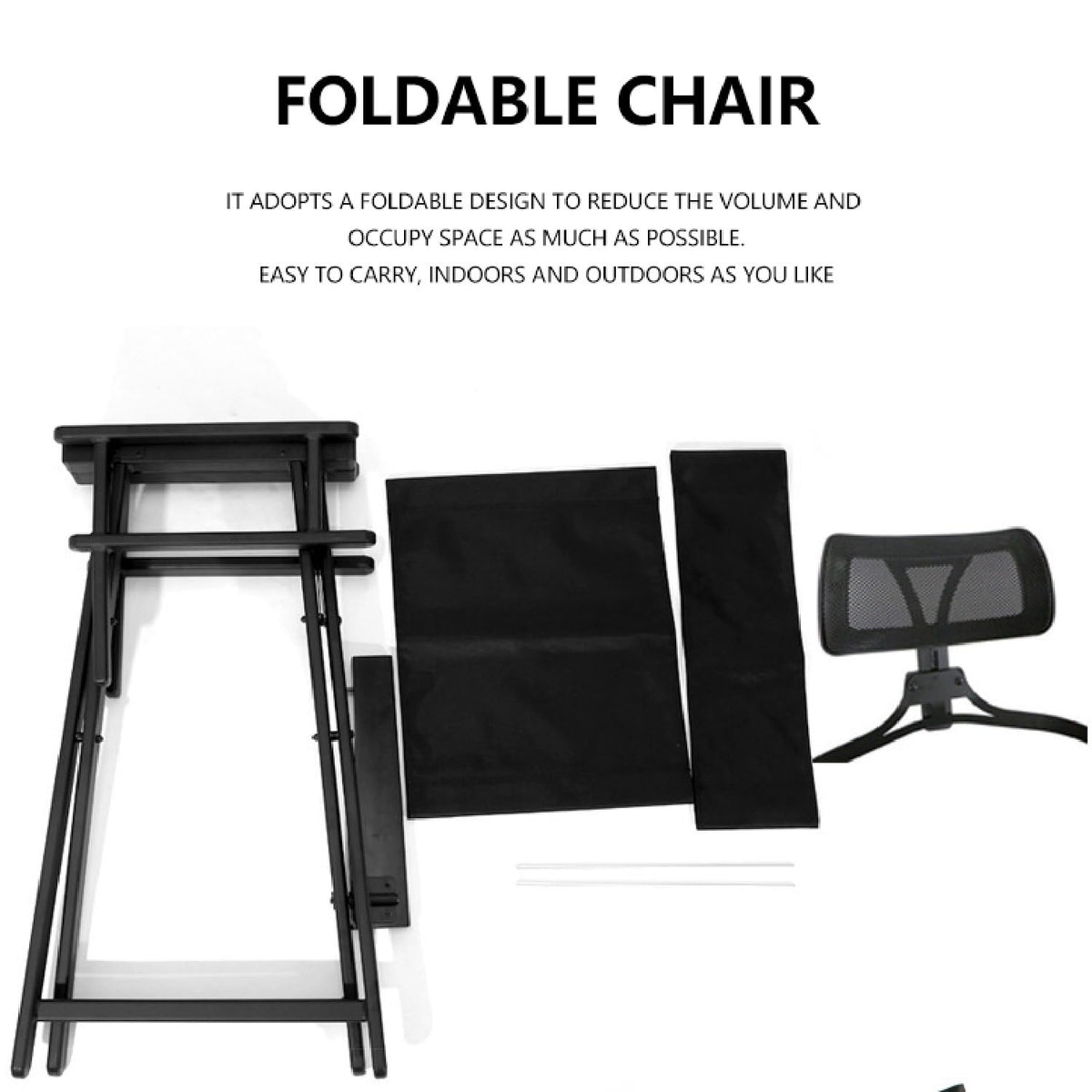 Extra Tall Foldable Makeup Artist Chair with Headrest P24638