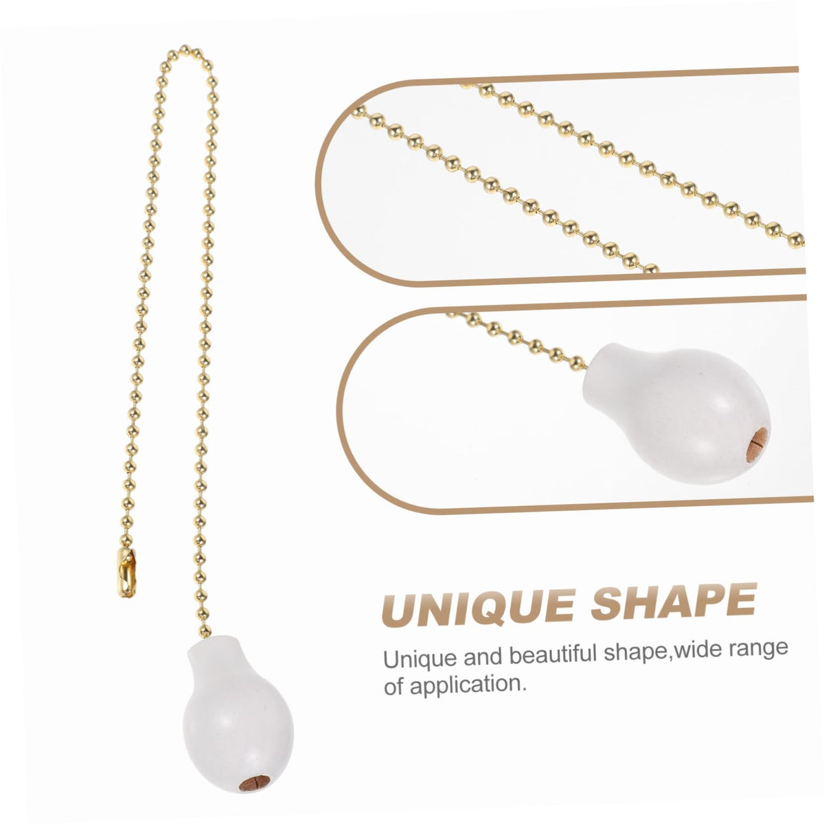 Wooden Gourd Shape Light Pull Chains 4Pcs 12 Inch D7500