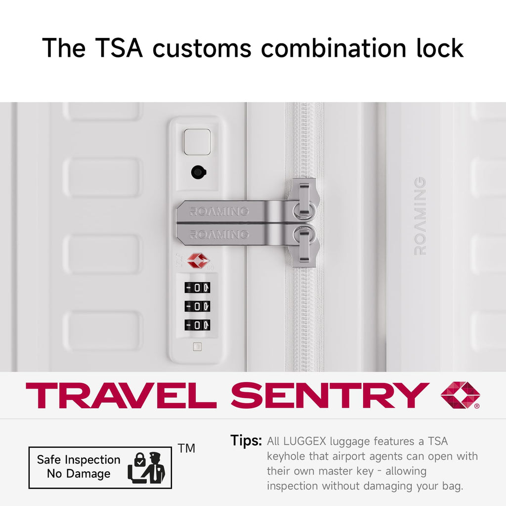 20 inch White Hardside Carry on Luggage with Spinner Wheel I685475