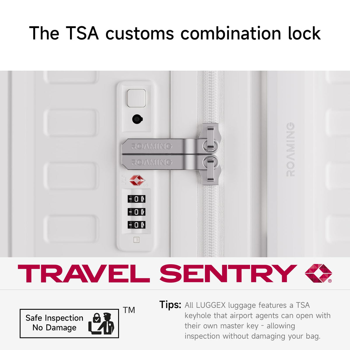 20 inch White Hardside Carry on Luggage with Spinner Wheel I685475