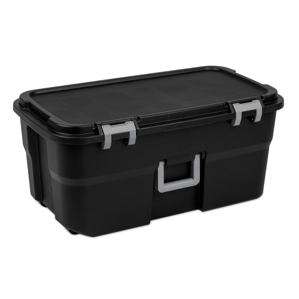 Black 22 Gal Wheeled Plastic Storage Bins L614636