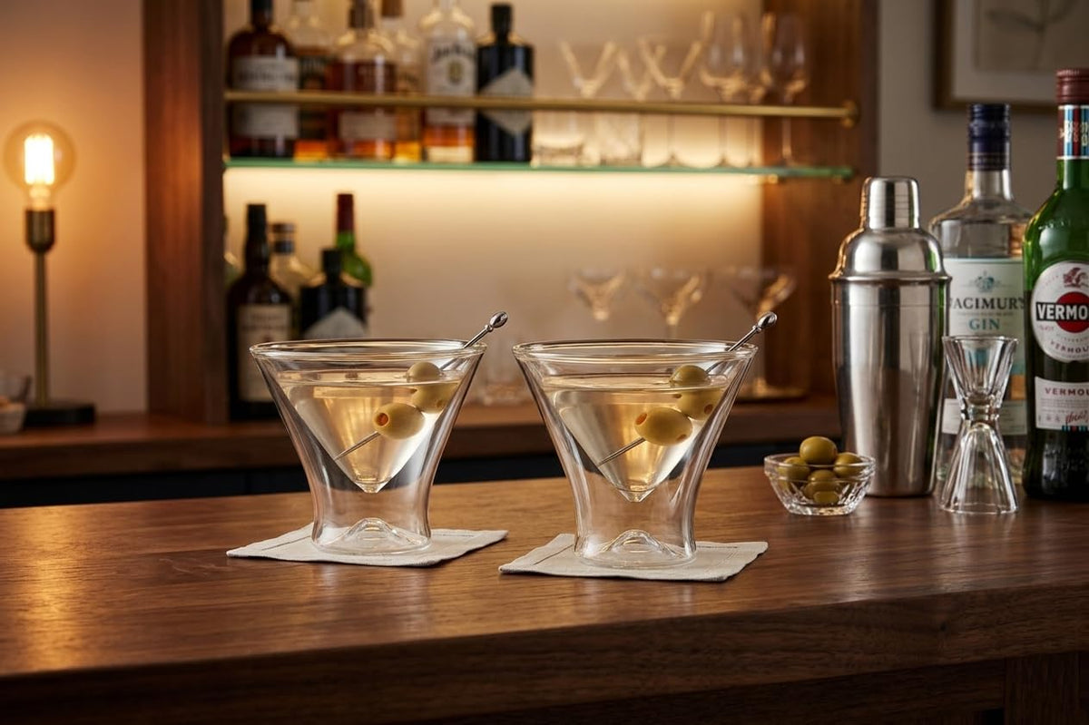 Double Wall Borosilicate Martini Glasses Set of 2 J511475