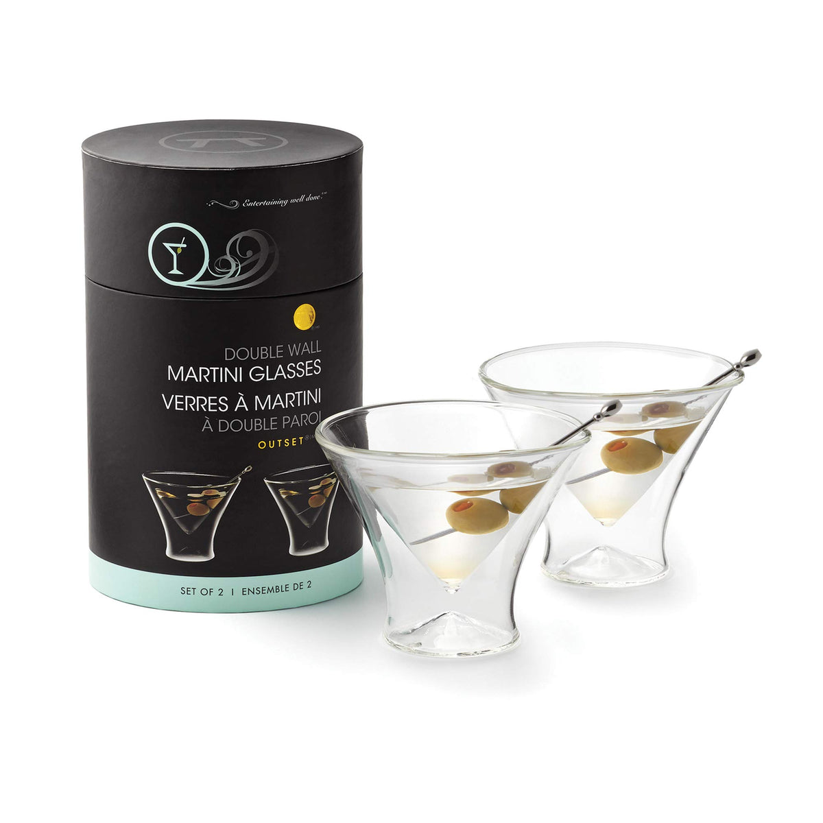 Double Wall Borosilicate Martini Glasses Set of 2 J511475