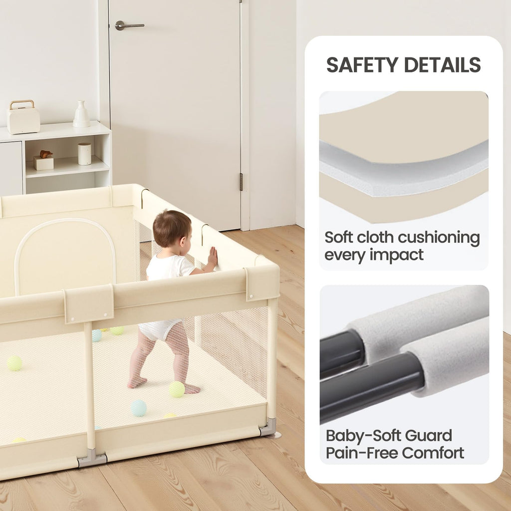 Beige Small Baby Playpen V5085