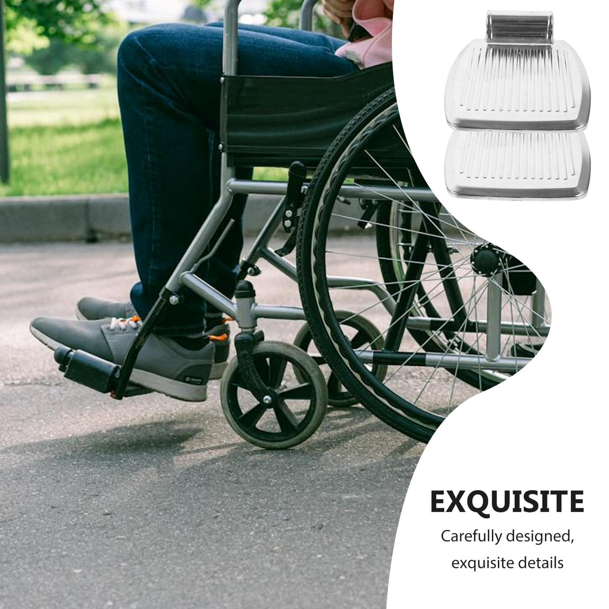 Heavy-Duty Aluminum Alloy Wheelchair Footrest Pair A705681