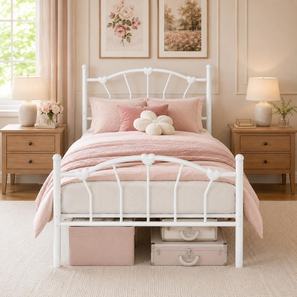 White Twin Metal Bed Frame I5739