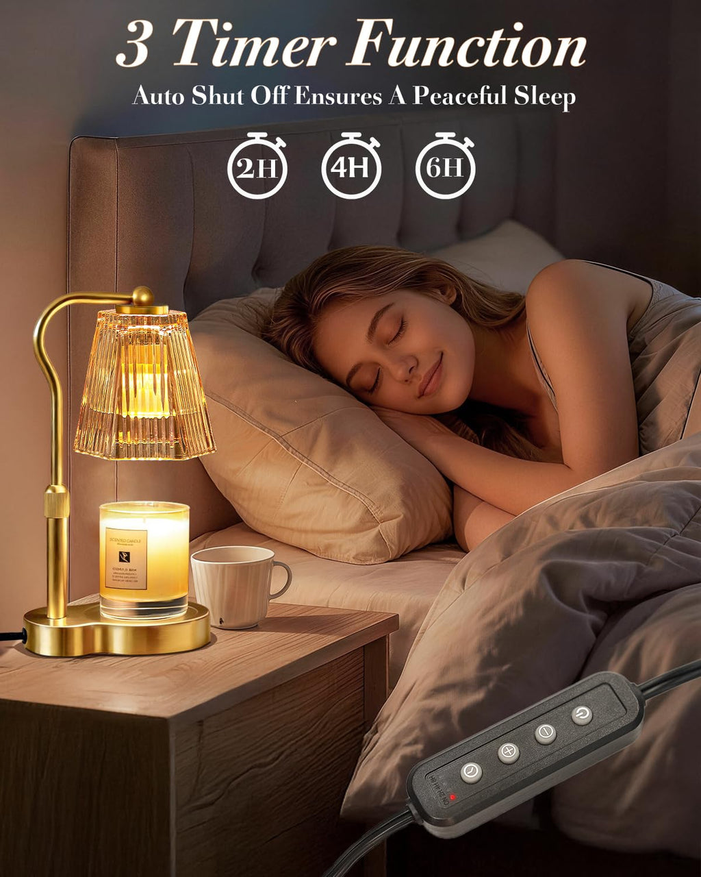 Candle Warmer Lamp with Timer & Dimmable Settings V1776