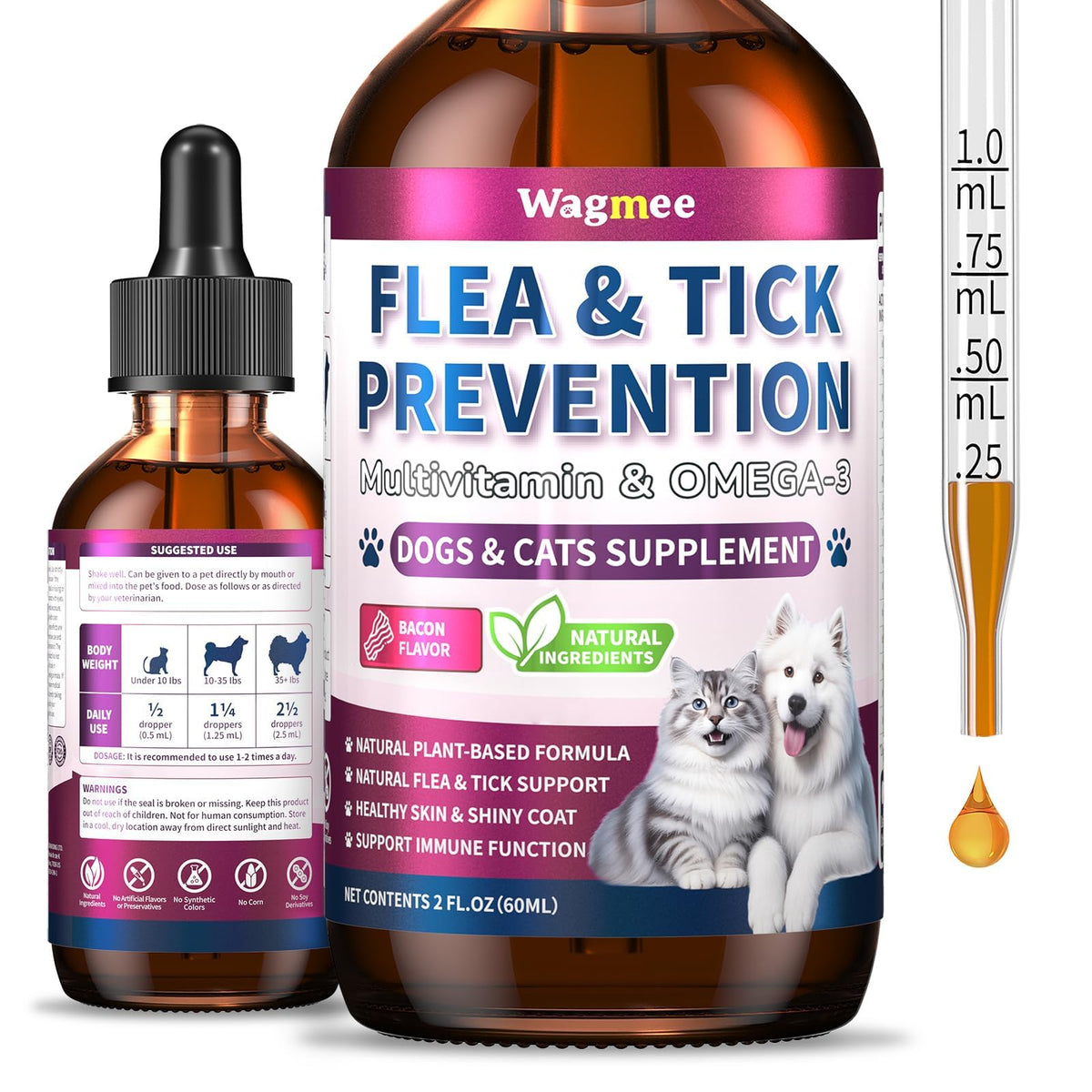 Flea and Tick Prevention for Cats & Dogs 60ml W6302
