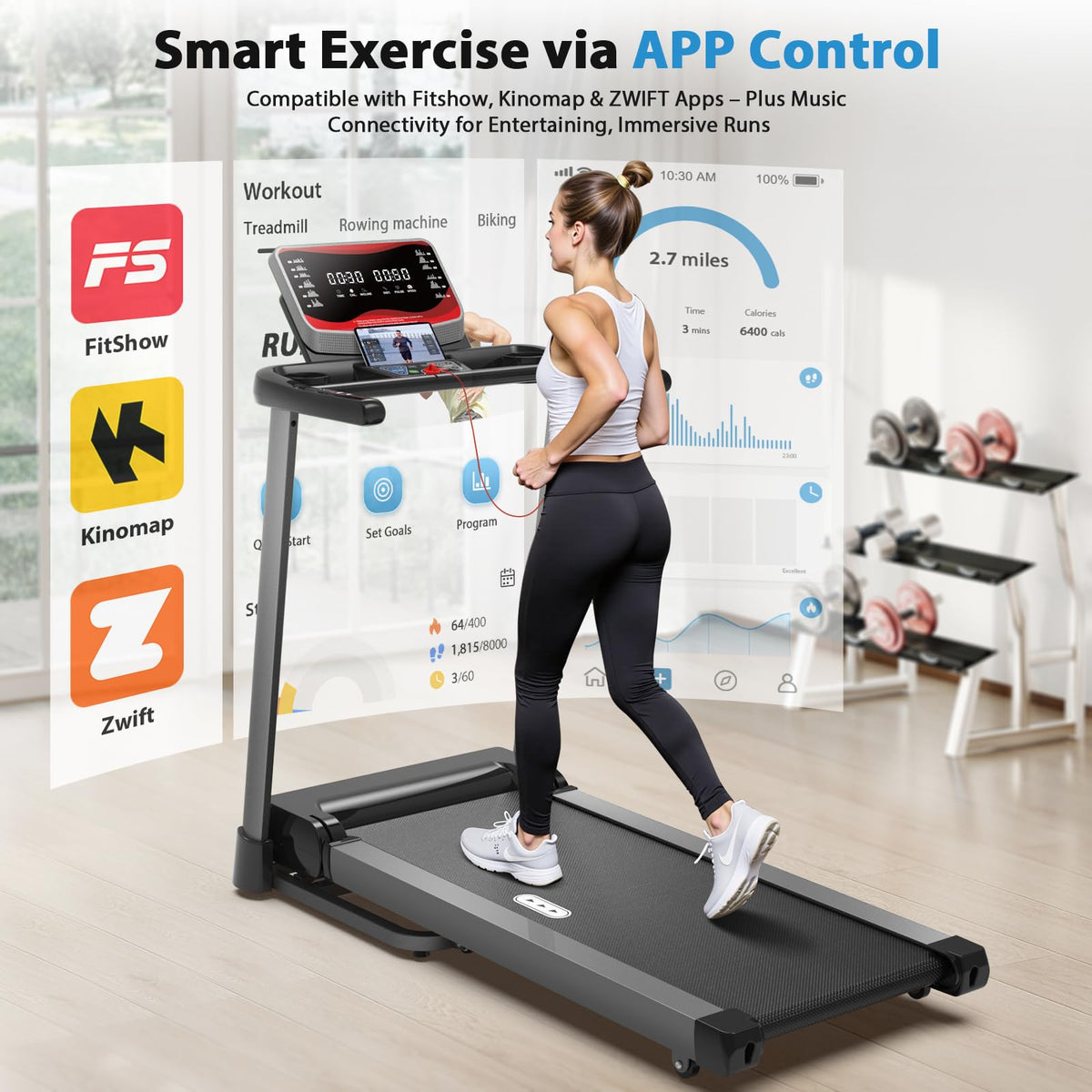 Treadmill with Auto Incline 450 LBS Capacity U35760