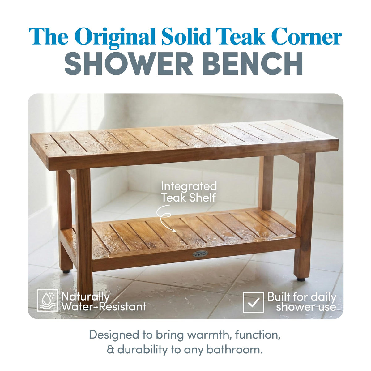 Teak Shower Bench O3048