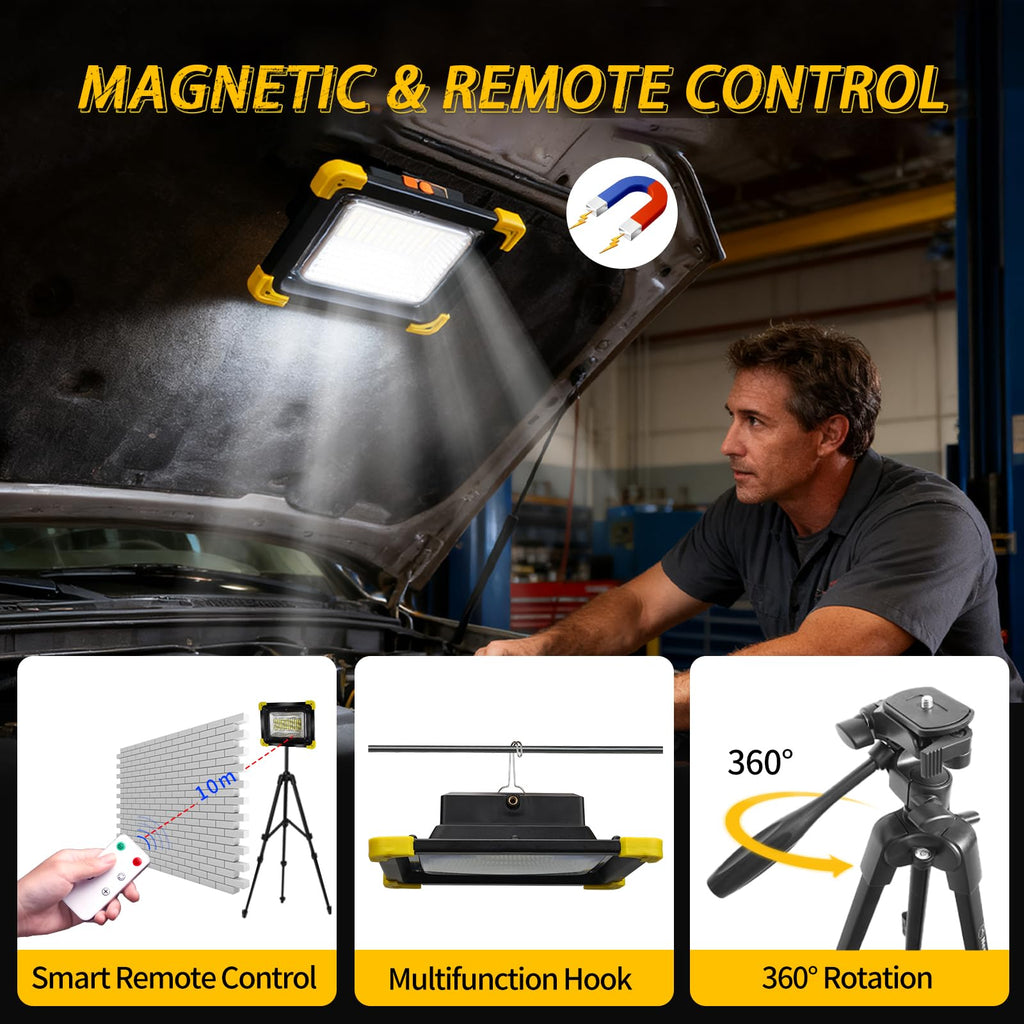 12000mAh Rechargeable LED Work Light with Stand V683374