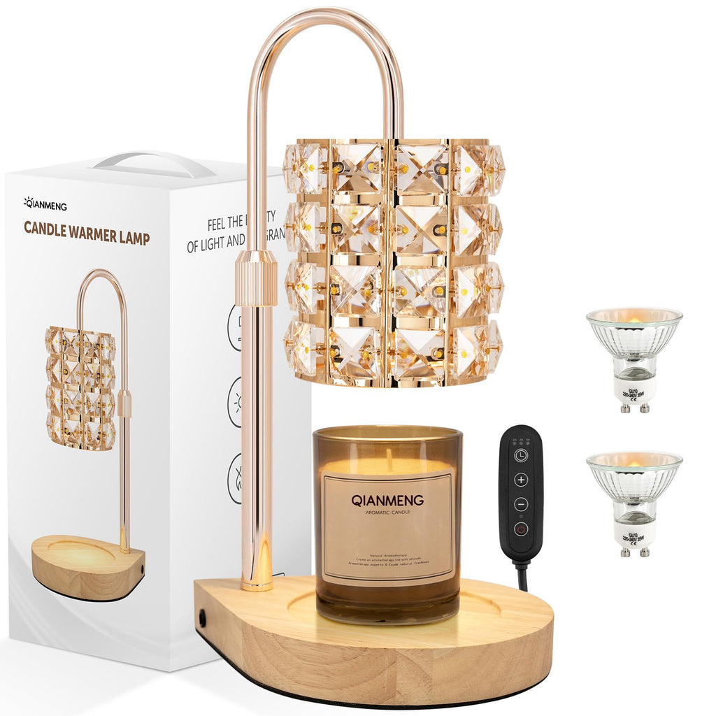 Candle Warmer Lamp with Timer, 2 Bulbs, Gold T89513