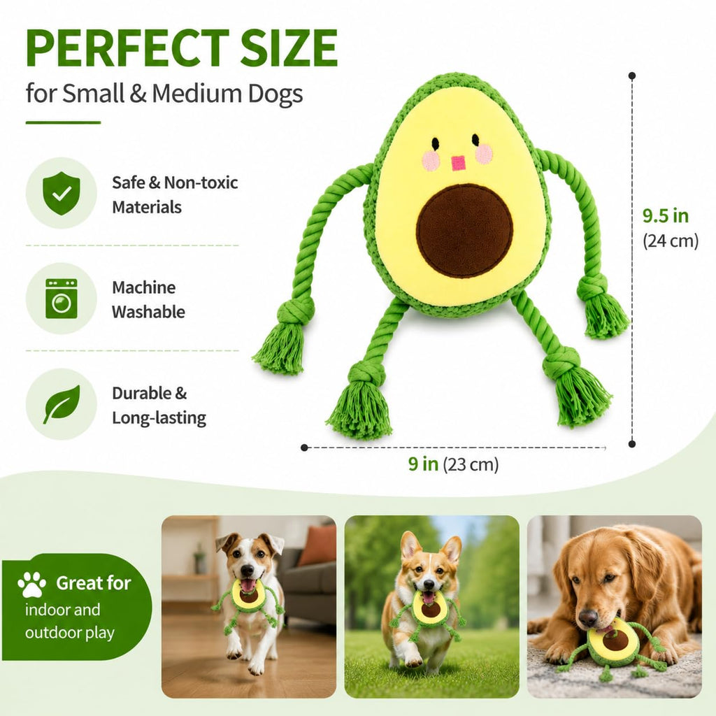 Avocado Rope Plush Dog Toy H17957