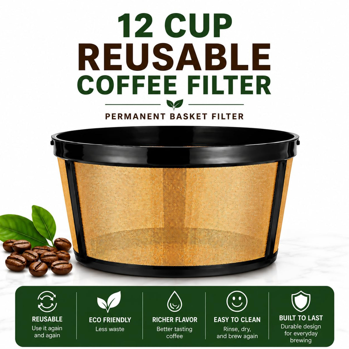 12 Cup Reusable Coffee Filter B163