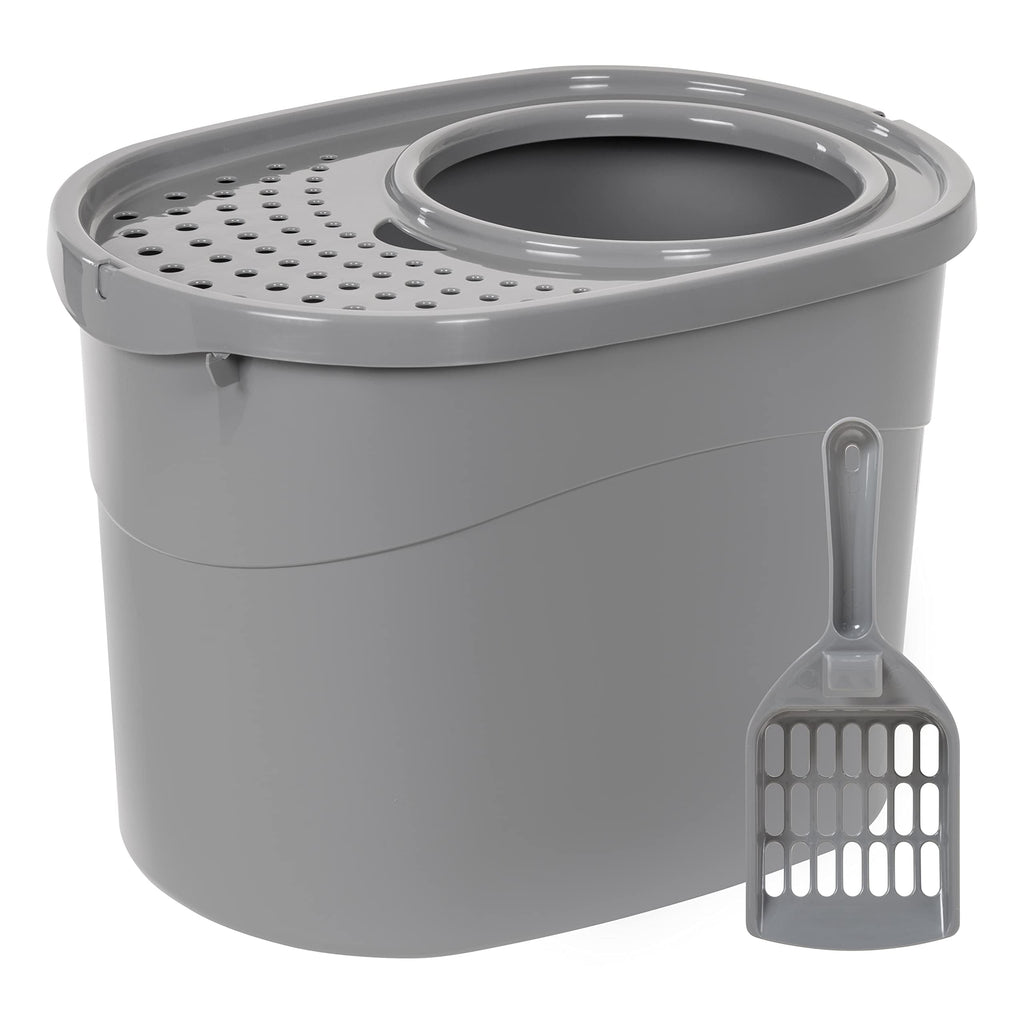 Large Top Entry Cat Litter Box with High Sides and Scoop J273