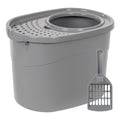 Large Top Entry Cat Litter Box with High Sides and Scoop J273