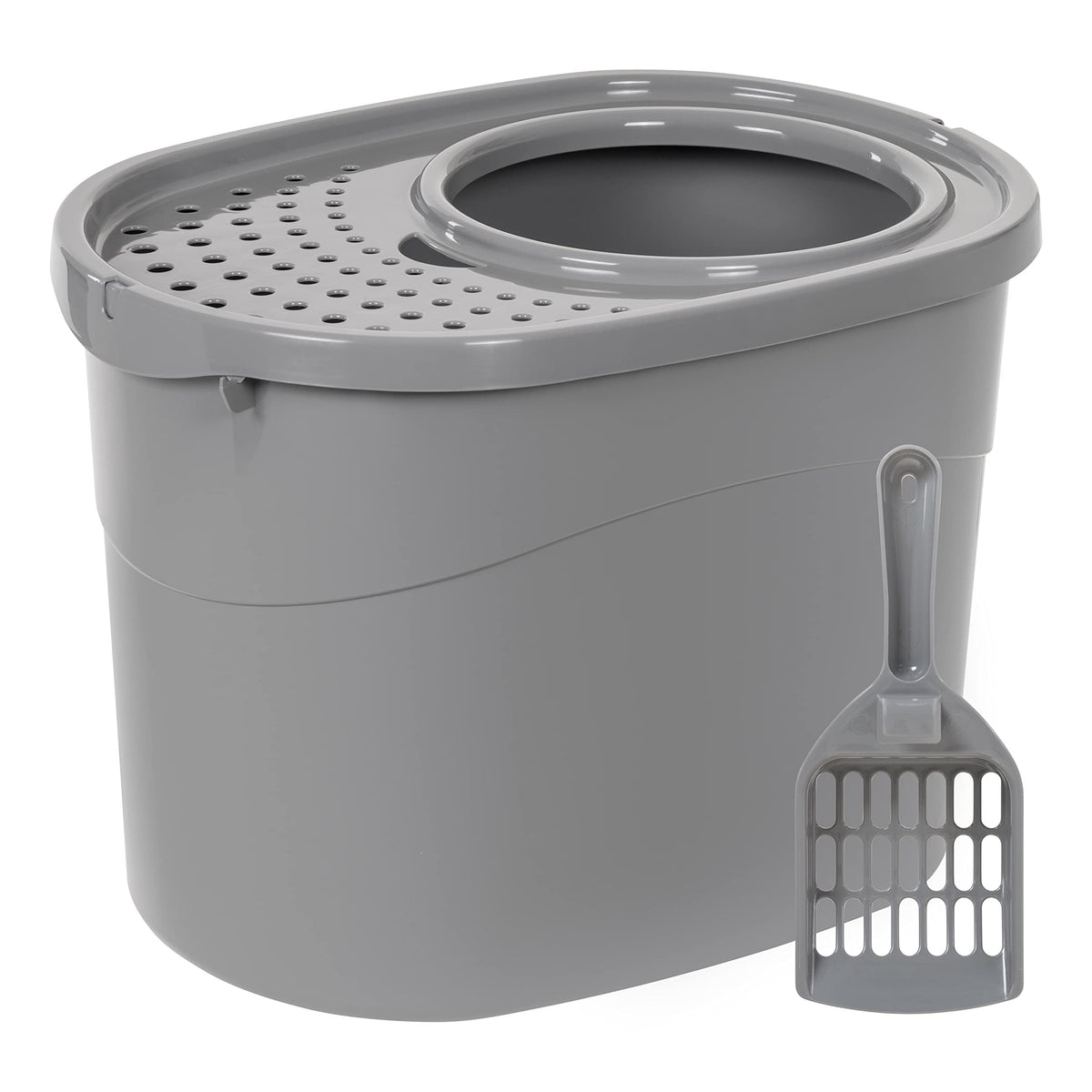Large Top Entry Cat Litter Box with High Sides and Scoop J273