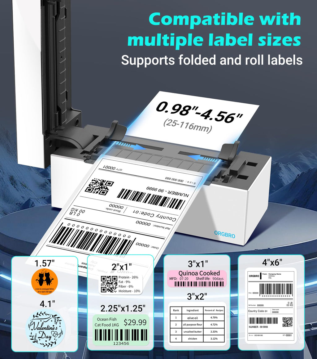 Thermal Shipping Label Printer, 4x6 Bluetooth Label Maker B990919