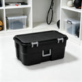 Black 22 Gal Wheeled Plastic Storage Bins L614636