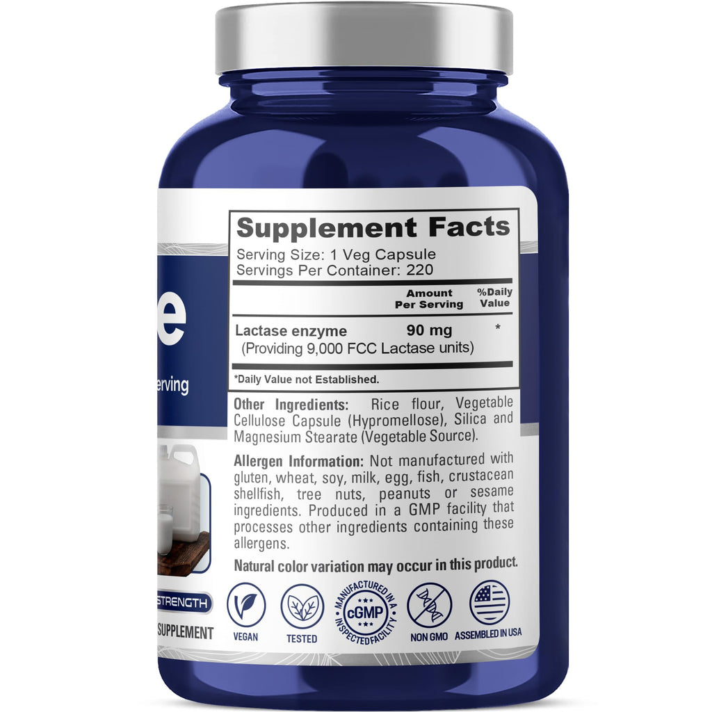 Vegan Lactase Enzyme 220 Veg Capsules Y85424
