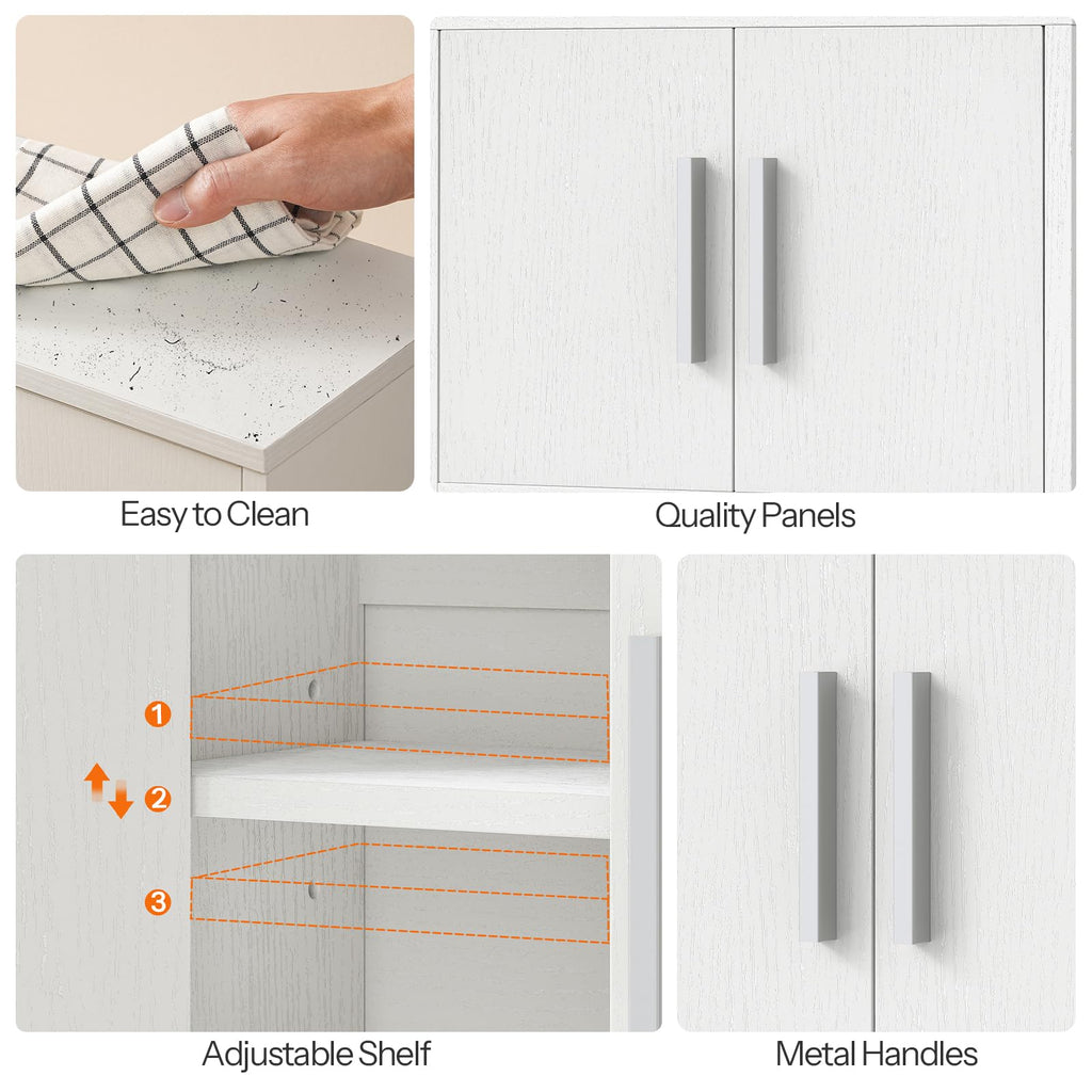 White Small Bathroom Wall Cabinet with Adjustable Shelf P65175